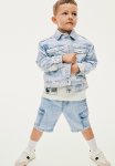 Keith Haring X : Patterned Denim Jacket - Light Denim Blue