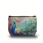 1PC Creative Peacock Printed Cosmetic Bags For Women Handbags Makeup Bag Girls Wash Bag Toiletry Bag For Short-distance Trip Lightweight Portable Bag