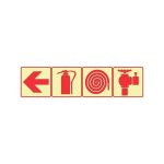 Sabs Arrow Left Fire Extinguisher Fire Hose + Fire Hydrant Photoluminescent Sign F2