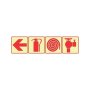 Sabs Arrow Left Fire Extinguisher Fire Hose + Fire Hydrant Photoluminescent Sign F2