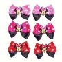 Ume Cartoon Character Hair Clips - Set Of 2 Polka Dot Polyester Bows Featuring Animated Style Icon For Daily Wear - All-season Fashionable Accessories