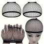 Unisex-adult Stretchable High Elasticity Durable Mesh Wig Caps Closed End Hair Net For Wig Making Black Hairnet Set With 2/5/10/20/30 Pack Options Hair Care Accessory Kit