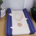 Changing Mat Cover Air Balloon Blue Ocean Air Balloon Herringbone