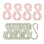 Garden S-shaped Green And Pink Pot Plant Hanger Hooks Set Of 24 - 12CM