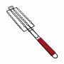 Hot Dog Grill Basket With Wooden Handle Sausage Roasting Rack