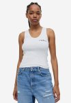 Ribbed Cotton Vest Top - Light Grey Marl Long Beach