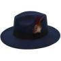 Wide Brim Panama Fedora Sun Hat 57CM Blue
