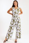 Ladies Summer Floral Printed Sleeveless Jumpsuit