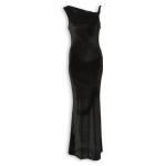 Black Velour Twisted Maxi Dress