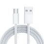 White Mixed-braid Usb-c Cable Compatible With Iphone 15/16