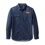 Men’s Bar & Shield Denim Shirt – Dark Indigo