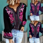Navy Longsleeve Printed Tunic Xlarge