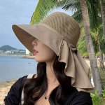 New Knitted Hollow Sun Protection Fisherman Hat Summer Enlarged Brim Sun Hat Outdoor Hiking And Cycling Hat Beach Hat Can Be Wor