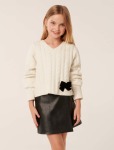Alma Teen V Neck Crew Top - 16 White Snow