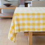 Linen House Revana Check Table Linen- Yellow