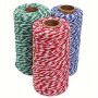 A Roll Of 100M/3937INCH Two-color Cotton Rope 2MM Handmade Diy Braided Rope Holiday Gift Box Packaging Rope Label Rope Christmas Color Decoration Rope Tag