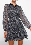 Voluminous Shirt Dress - Black