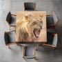 Growling Lion Panthera Leo Square Tablecloth By Fanie Heymans