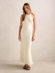 Primmy Halter Neck Linen Maxi Dress - 16 Whipped Butter