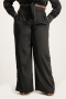 Sadie Satin Wide Leg Pant - Black - XL