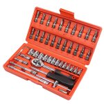 46 Piece Ratchet Socket And Bit Set