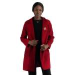Sun Brooch Boucle Coat - Red Free