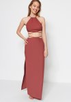 Halter Neck Co-ord Beach Set - Brown