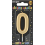 Xpress Metallic Gold Number 0 Chrome Candle