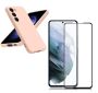 Pink Silicone Soft Cover For Samsung Galaxy S23 Series & Screen Protectore