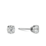 Stainless Steel & Cubic Zirconia Round Stud Earrings