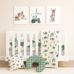 GREE N Checkered Tractor And Donkey Cot Bedding Set Checkered Tractor And Donkey N Set