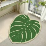 Tropical Leaf Themed Rugs - Green Leaf 160X80CM