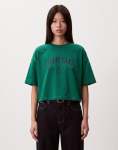 Calvin Klein Cropped Boxy Heritage Crest Logo Green T-Shirt - XL Green