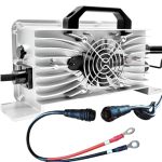 Xtuboz Golf Cart Charger 73V 15A Lithium LIFEPO4 Battery Charger 60V64V Waterproof Onboard With Ring Terminal Plug 20 Strings 15