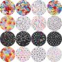 100PCS Acrylic Round Flat Number Heart Pattern Spacer Beads For Bracelet Jewelry Making Kit Valentine's Day Gift