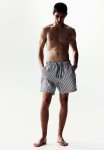 Patterned Swim Shorts - Grey Striped