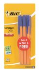 BIC Orange Fine Ball Pens - Blue Ink - 4+3 Pack