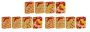 12-PIECE Sparkling Gold & Red Heart Print Gift Bags Set - 18 X 23 X 10CM.