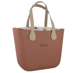 Beige Handle Handbag With Gold Zip In Tan - Tan Onesize