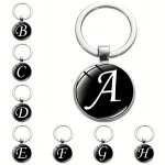 1PC A-z Alphabet Initial Letter Keychain Cute Flower Alloy Key Chain Ring Bag Backpack Charm Jewelry Pendant Women Daily Use Gif