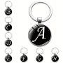 A-Z Alphabet Initial Letter Keychain Alloy Key Chain Ring Purse Bag Backpack Charm Necklace Pendant Birthday Gift