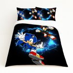 Kids Duvet Set Sonic Black Blue Circle