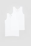 Jockey 2 Pk Boys Eyelet Vest - White