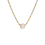 Yellow Gold & Sterling Silver Barrel Pendant On Chain