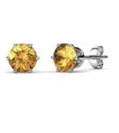 DESTINY Birthstone November citrine Earrings Embellished With Swarovski Crystals In A Macaroon Case