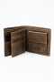 Camel Mountain Genuine Leather Tri-fold Stitch Detail Wallet With Coin Pouch Brown - Boredbox