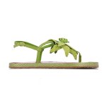 Flat Flower Sandal -green