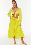 Tie Detailed Skirt - Green