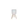 White Ceramic Planter With Stand - Medium