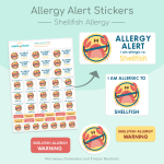 Allergy Alert Stickers - Shellfish Allergy